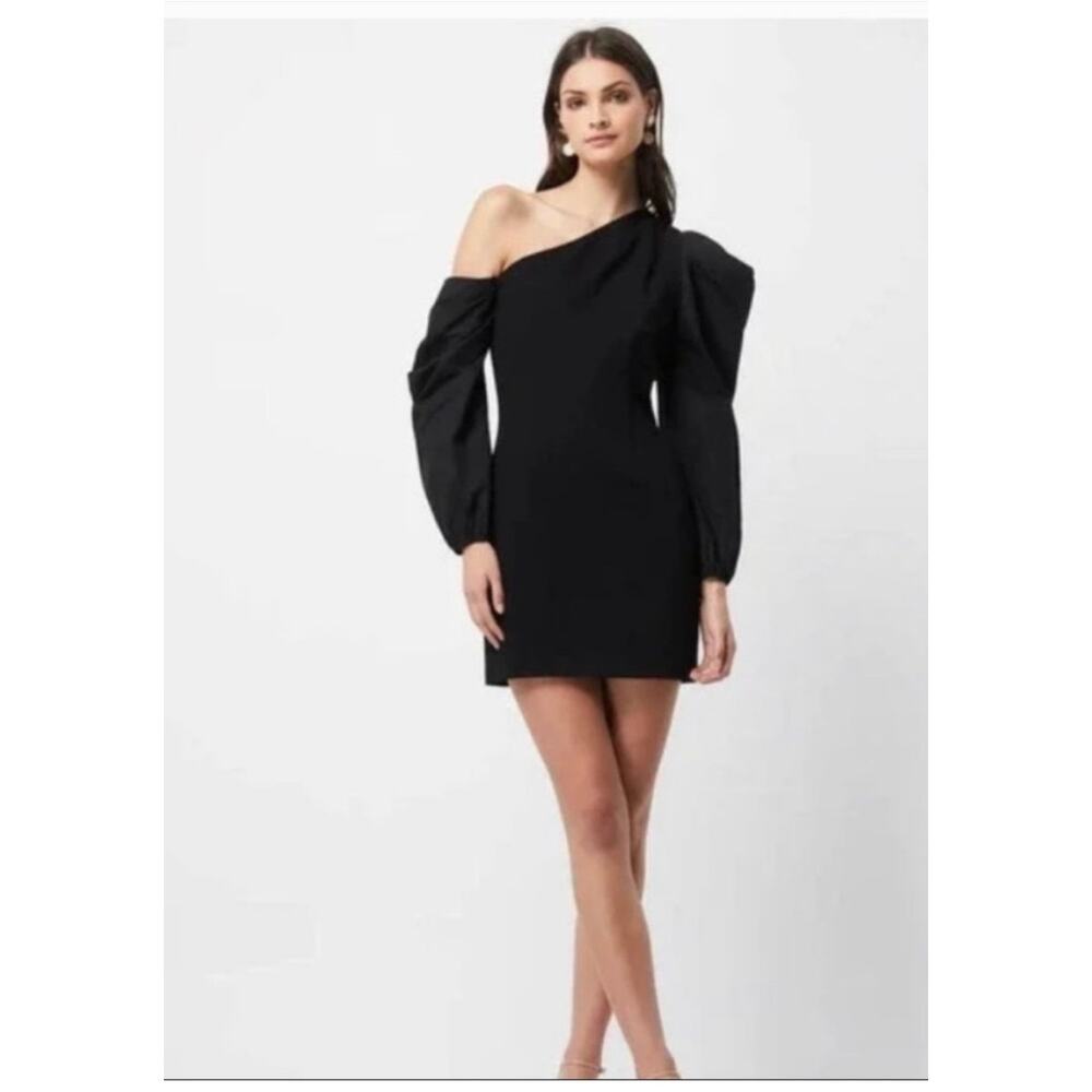 Elliatt Phenomenon Black Puffy Balloon Long Sleeve One Shoulder Mini Dress XS